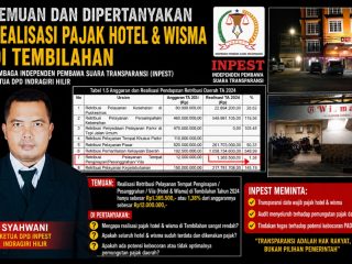 GAWAT TEMUAN  LEMBAGA INPEST INHIL DI AUDIT BPK PEMBAYARAN RETREBUSI PENGINAPAN TERCAPAI Rp 1.365.000  SAJA DARI SELURUH HOTEL DI INHIL