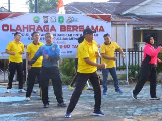 Peringati Hari Bhayangkara ke 80 Polres Kepulauan Meranti Gelar Olaraga Bersama Dengan Penuh Semangat