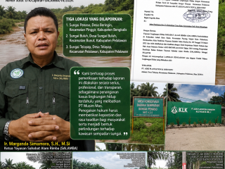 SALAMBA Resmi Laporkan Dugaan Penanaman Sawit di Sempadan Sungai oleh PT Adei Plantation Industry ke Polda Riau
