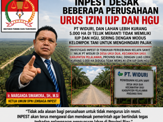 INPEST Desak PT.Widuri dan Kebun Seluas 5000 Ha di Teluk Meranti Segera Urus IUP dan HGU