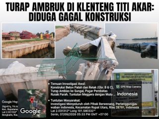Turap Klenteng Desa  Titi  Akar Ambruk di Duga Gagal  Konstruksi  "INPEST Minta APH  Usut Tuntas".
