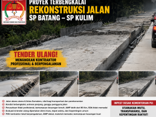 INPEST Desak Rekonstruksi Jalan SP Batang–SP Kulim Ditender Ulang, Menangkan Kontraktor Profesional dan Berpengalaman