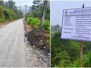 Proyek Jalan Rp199 Juta di Janjimauli, Lumban Rau Selatan di Pertanyakan Warga, Plang Informasi Baru Dipasang Usai Pengerjaan